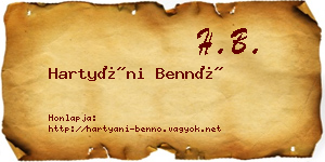 Hartyáni Bennó névjegykártya